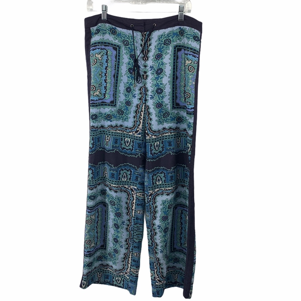 Adrianna Papell palazzo pants scarf print. Beach and outdoor picnic wide leg